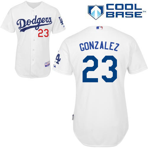 Adrian Gonzalez #23 MLB Jersey-L A Dodgers Men's Authentic Home White Cool Base Baseball Jersey